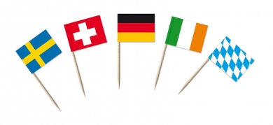 Portions-/Partyfähnchen mit Länderfahnen 