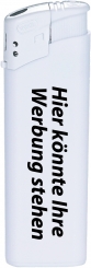 TOM Elektronik-Feuerzeug Weiß | mit Druck