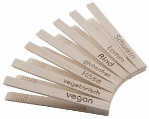 Snack-/Buffetzange mit Standardtexten 