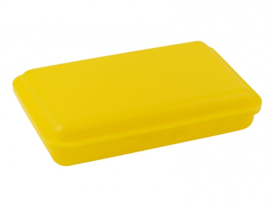 Klickbox Flach - ideal zum verwahren von Gesichtsmasken! Gelb | ohne Druck
