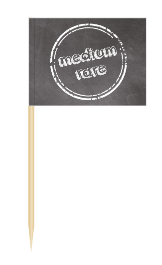 Portions-/Partyfähnchen zur Garstufenkennzeichnung Medium Rare