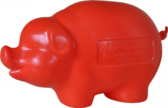 Kunststoff-Sparschwein Rot 