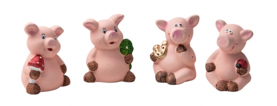 24er-Set Glücksschweinchen sitzend 